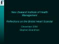 New Zealand Institute of Health Management Reflections on the Bristol Heart Scandal PowerPoint PPT Presentation