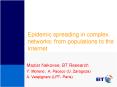 Epidemic spreading in complex networks: from populations to the Internet PowerPoint PPT Presentation