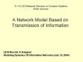 A Network Model Based on Transmission of Information PowerPoint PPT Presentation
