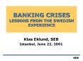 BANKING CRISES LESSONS FROM THE SWEDISH EXPERIENCE PowerPoint PPT Presentation