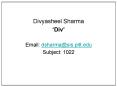 Divyasheel Sharma PowerPoint PPT Presentation