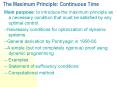 The Maximum Principle: Continuous Time PowerPoint PPT Presentation