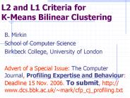 L2 and L1 Criteria for        K-Means Bilinear Clustering