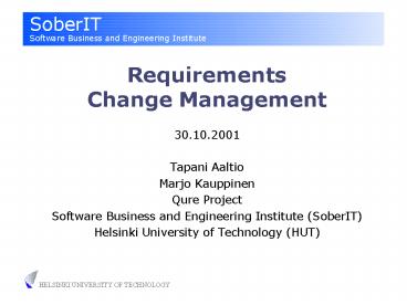 Requirements Change Management