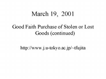 March 19, 2001