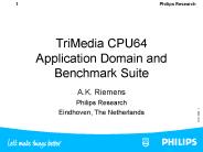 TriMedia CPU64 Application Domain and Benchmark Suite