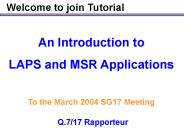 Welcome to join Tutorial