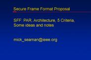 Secure Frame Format Proposal