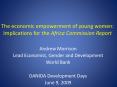The economic empowerment of young women:  Implications for the Africa Commission Report PowerPoint PPT Presentation