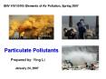 Particulate Pollutants PowerPoint PPT Presentation