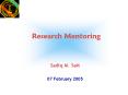 Research Mentoring PowerPoint PPT Presentation