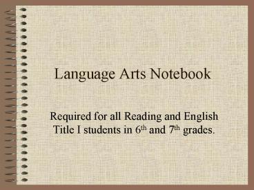 Language Arts Notebook