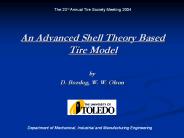 An Advanced Shell Theory Based Tire Model