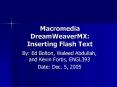 Macromedia DreamWeaverMX: Inserting Flash Text PowerPoint PPT Presentation