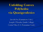 Unfolding Convex Polyhedra via Quasigeodesics
