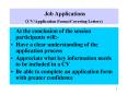 Job Applications CVApplication FormsCovering Letters PowerPoint PPT Presentation