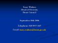 Tracy Walters Head of Diversity Brent Council September 14th 2006 Telephone: 020 8937 1117 Email: tr PowerPoint PPT Presentation