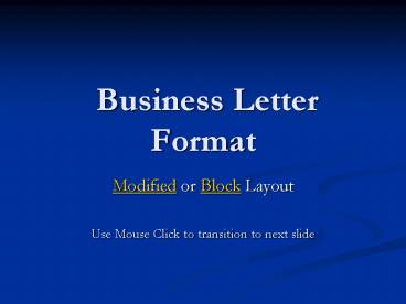 Business Letter Format