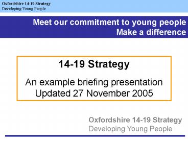 Oxfordshire 1419 Strategy Developing Young People