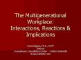 The Multigenerational Workplace: Interactions, Reactions PowerPoint PPT Presentation