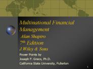 Multinational Financial Management Alan Shapiro 7th Edition J.Wiley
