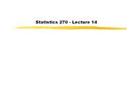 Statistics 270 - Lecture 14