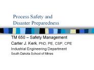 Process Safety and Disaster Preparedness