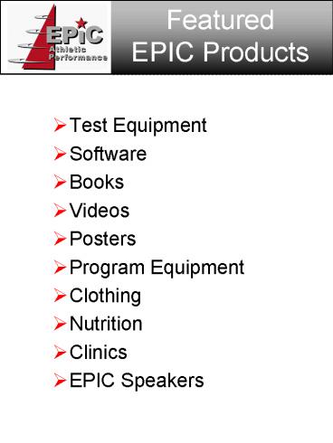 Featured EPIC Products