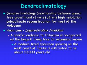 Dendroclimatology
