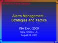 Alarm Management Strategies and Tactics PowerPoint PPT Presentation