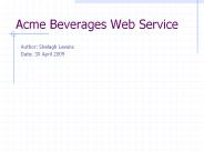 Acme Beverages Web Service
