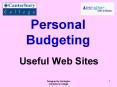 Personal Budgeting PowerPoint PPT Presentation