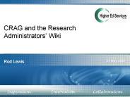 CRAG and the Research Administrators Wiki