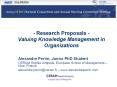 - Research Proposals - Valuing Knowledge Management in Organizations PowerPoint PPT Presentation