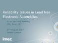 Reliability Issues in Lead free Electronic Assemblies PowerPoint PPT Presentation
