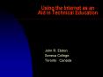 Using the Internet as an Aid in Technical Education PowerPoint PPT Presentation