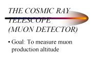 THE COSMIC RAY TELESCOPE (MUON DETECTOR)