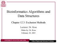 Bioinformatics Algorithms and Data Structures