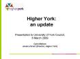Higher York: an update PowerPoint PPT Presentation