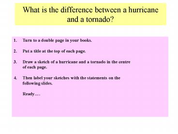 What is the difference between a hurricane and a tornado?
