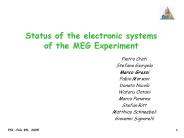 Status of the electronic systems of the MEG Experiment