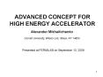 ADVANCED CONCEPT FOR HIGH ENERGY ACCELERATOR PowerPoint PPT Presentation