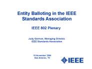 Entity Balloting in the IEEE Standards Association