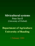 Silvicultural%20systems%20Peter%20Savill%20(University%20of%20Oxford) PowerPoint PPT Presentation