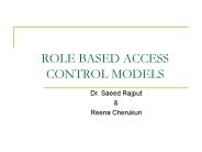 ROLE BASED ACCESS CONTROL MODELS