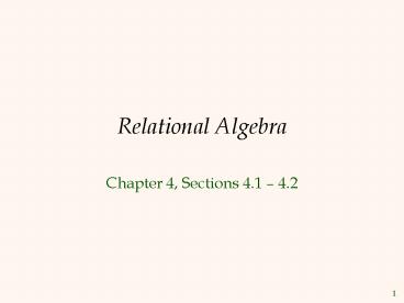 Relational Algebra