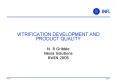 VITRIFICATION DEVELOPMENT AND PRODUCT QUALITY PowerPoint PPT Presentation