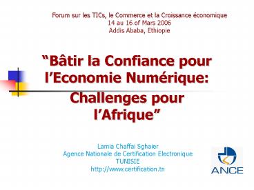 Btir la Confiance pour lEconomie Numrique: