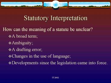 Statutory Interpretation