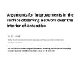 Arguments for improvements in the surface observing network over the interior of Antarctica PowerPoint PPT Presentation